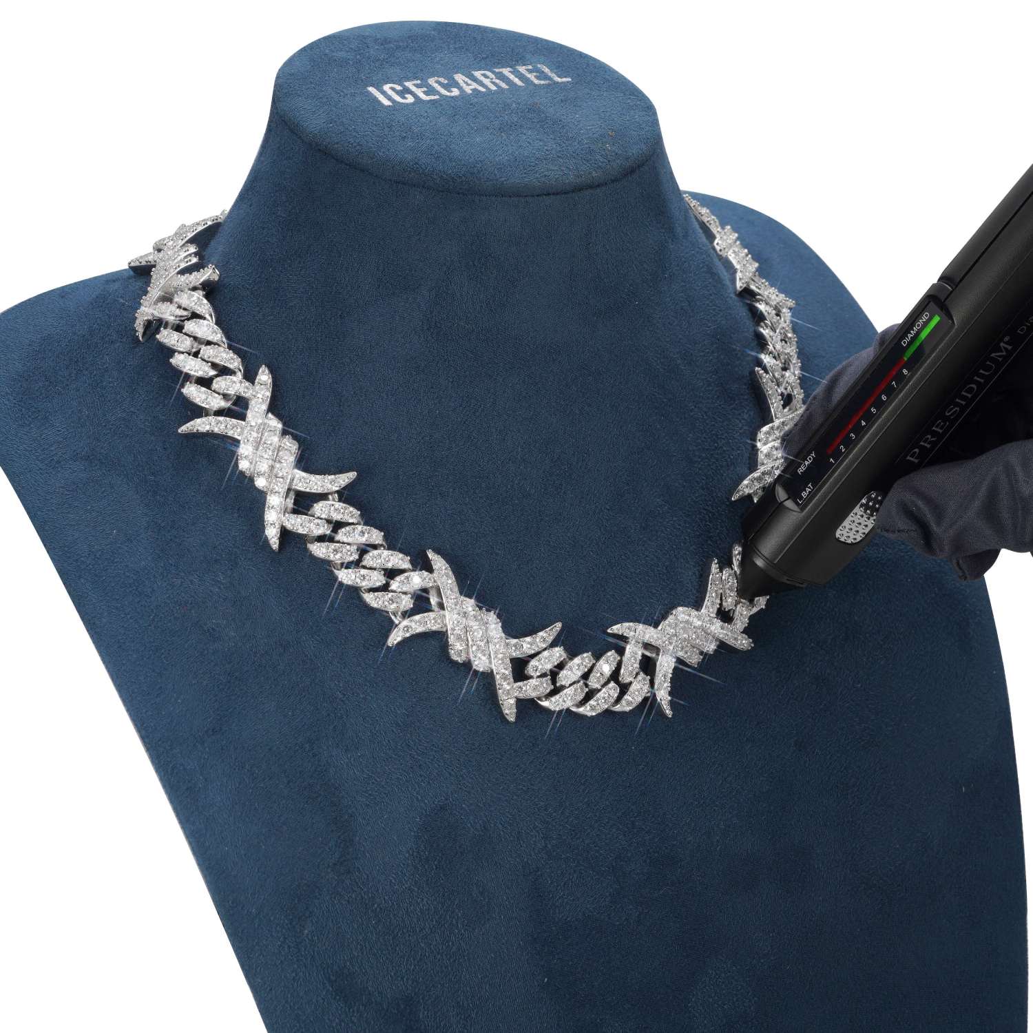 15MM CUSTOM CLASP Moissanite Spiked Link Cuban Chain 14K Gold