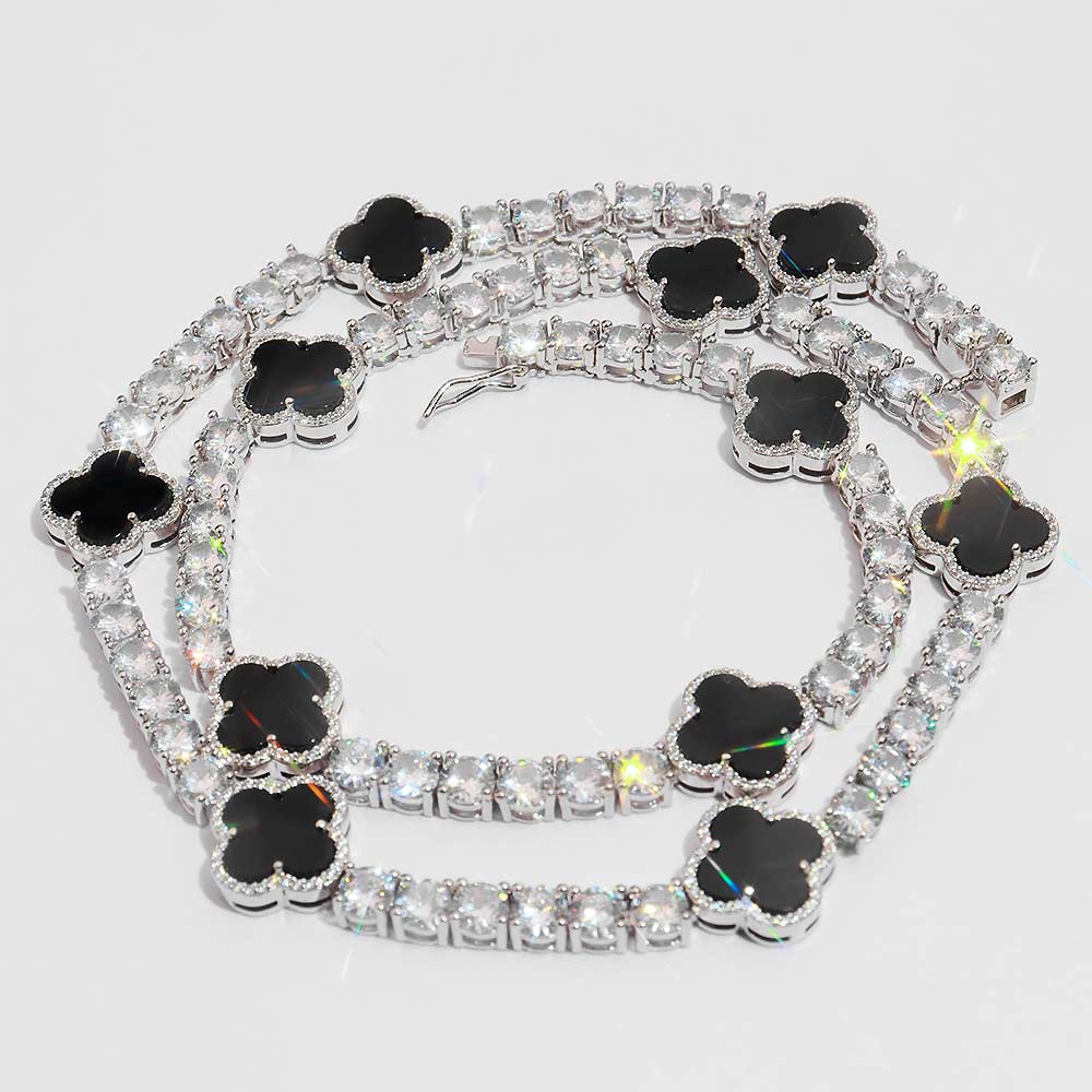 5MM Agate Moissanite Tennis Chain 14K Gold