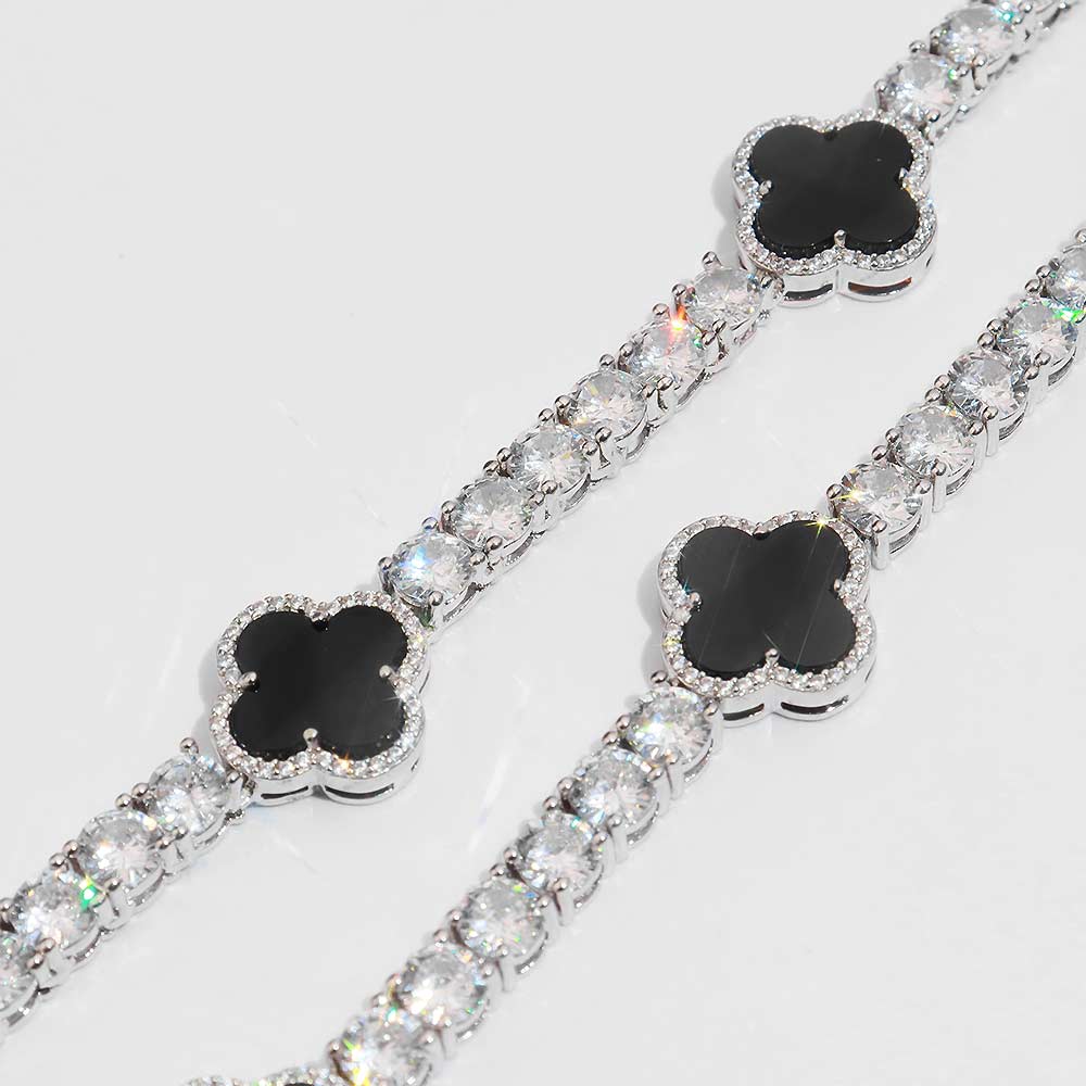 5MM Agate Moissanite Tennis Chain 14K Gold
