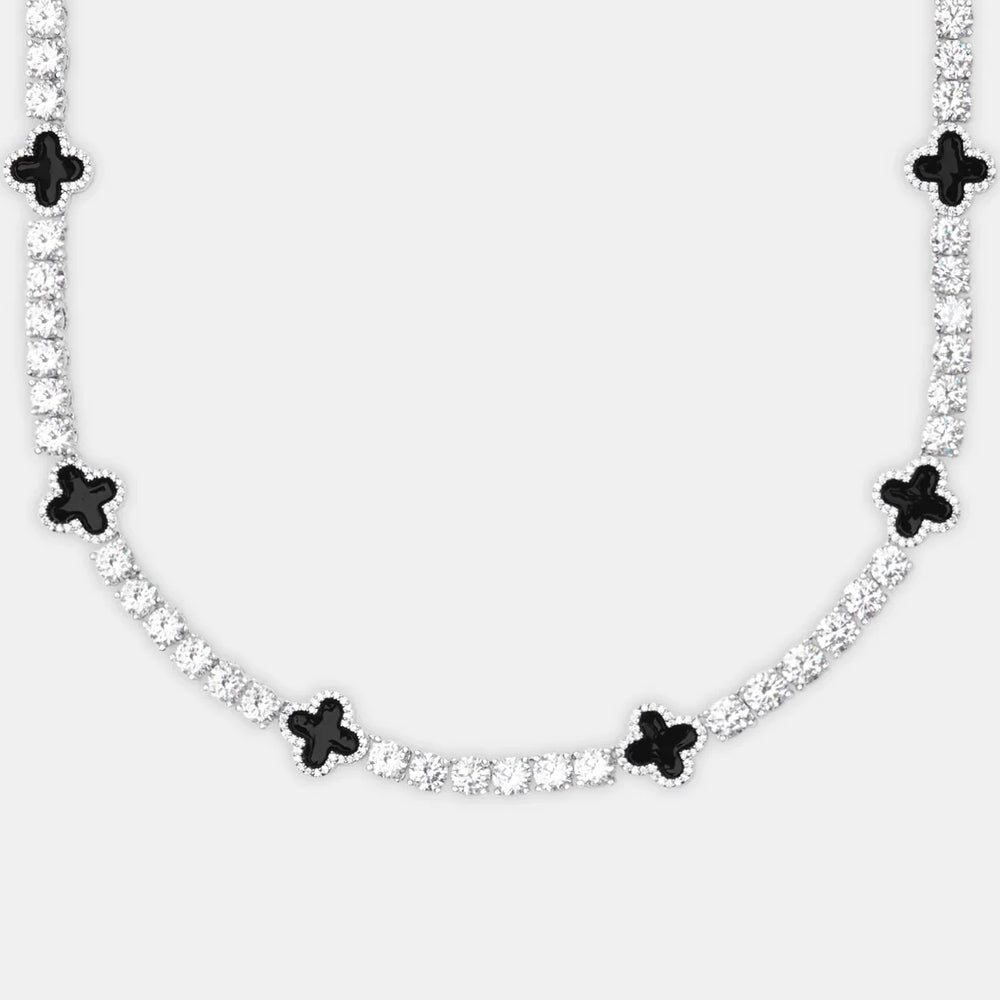 5MM Agate Moissanite Tennis Chain 14K Gold