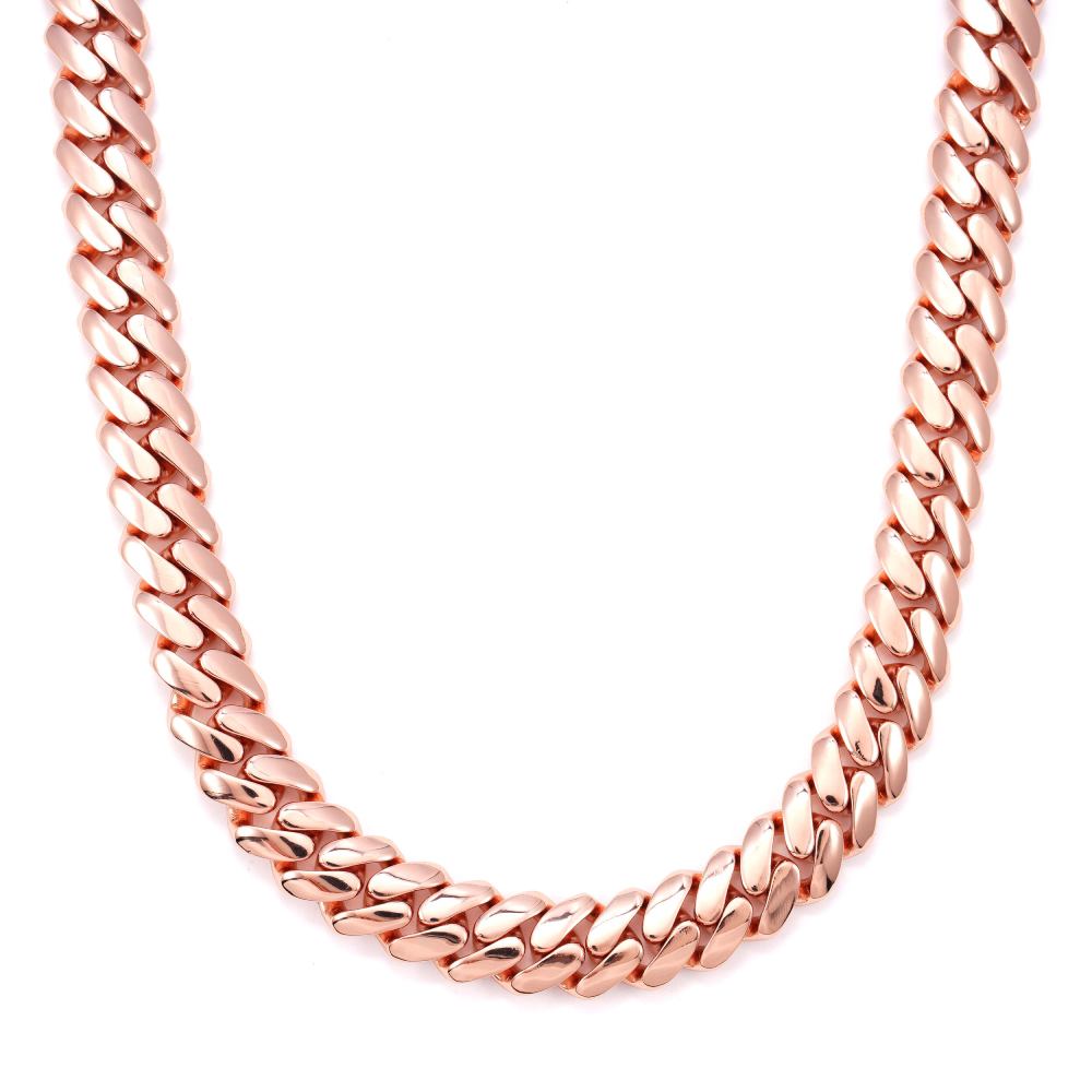 CUSTOM CLASP 12MM Moissanite Miami Cuban Link Chain 14K Gold