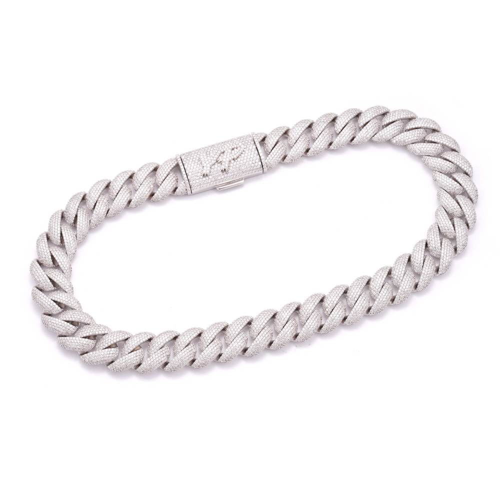 CUSTOM CLASP 22MM Moissanite 5 Row Miami Cuban Link Chain 14K Gold