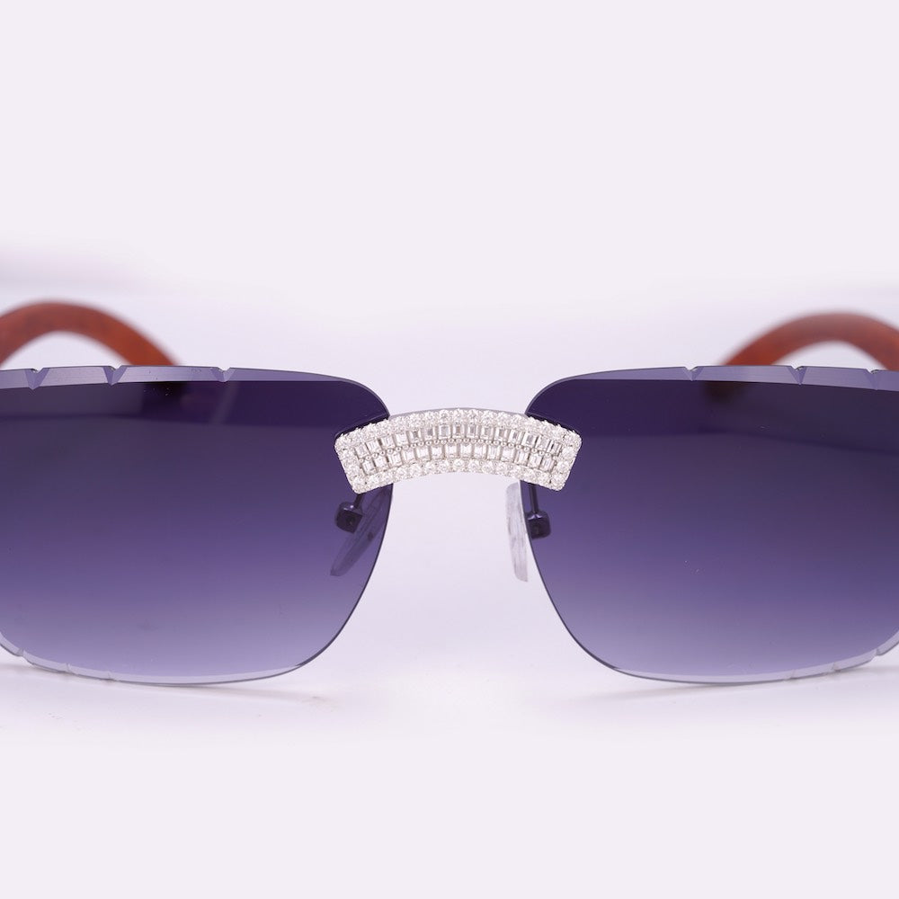 Moissanite Baguette Sunglasses 14K Gold