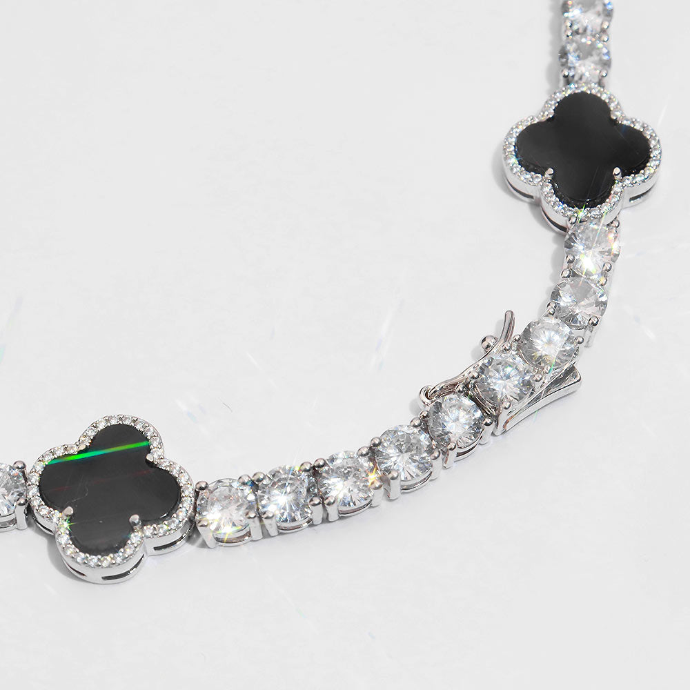 5MM Agate Moissanite Tennis Chain 14K Gold