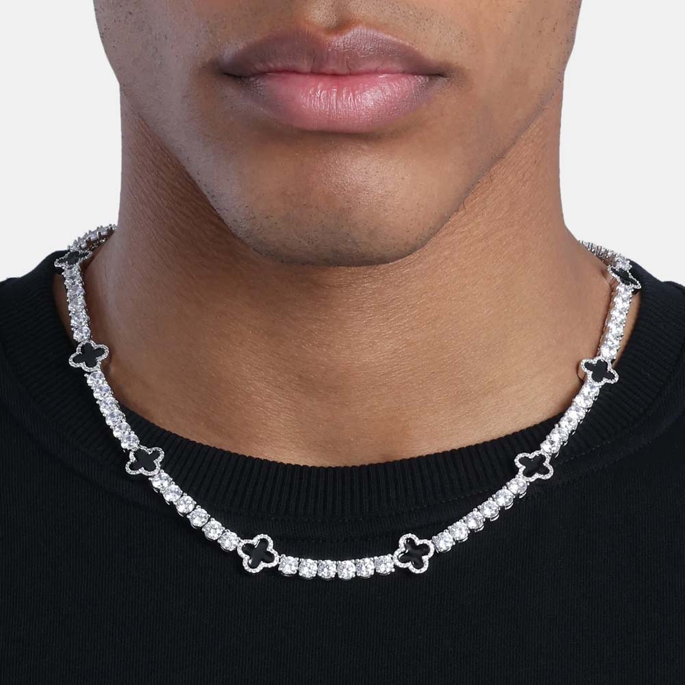 5MM Agate Moissanite Tennis Chain 14K Gold