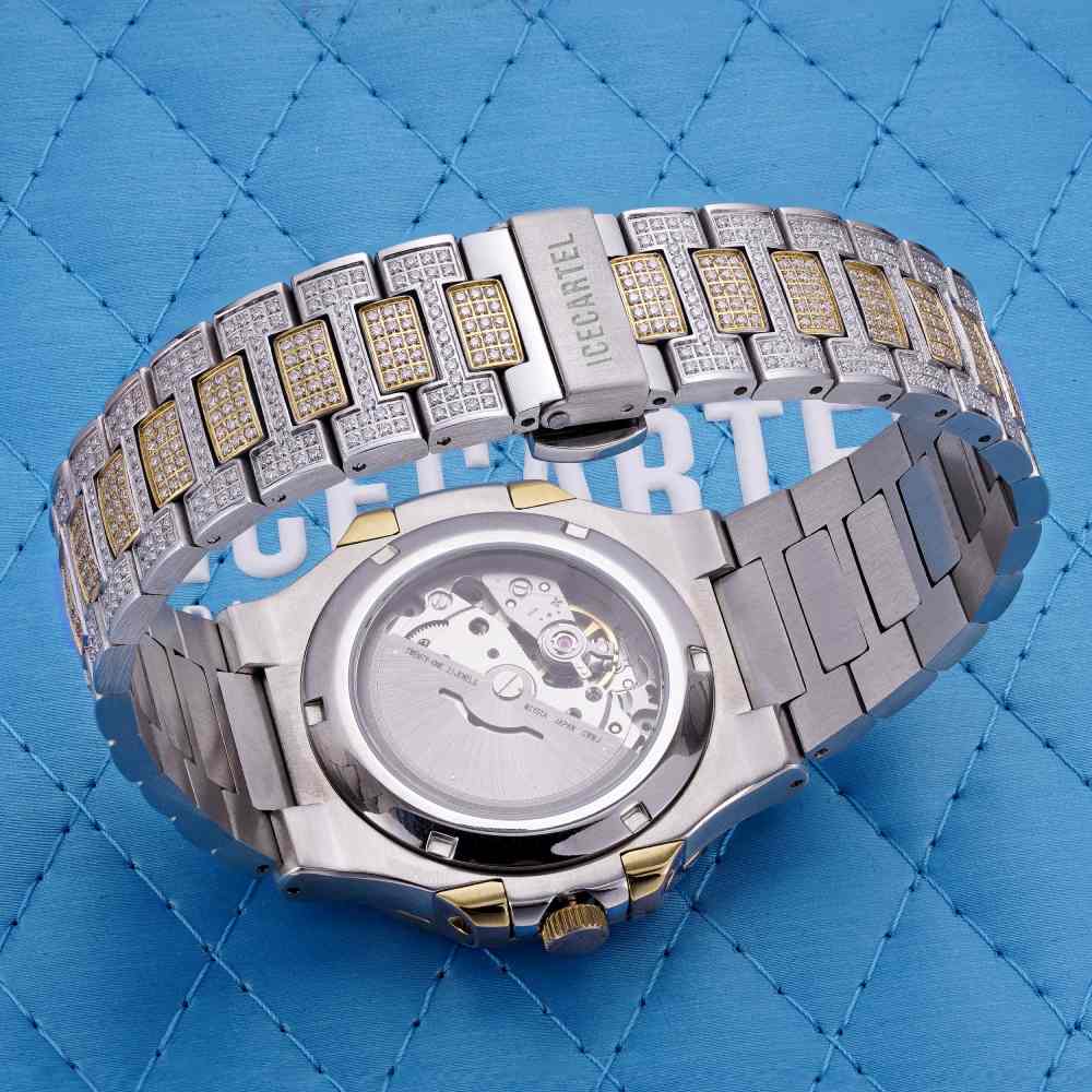 Circle Face Moissanite Watch 14K Yellow Gold