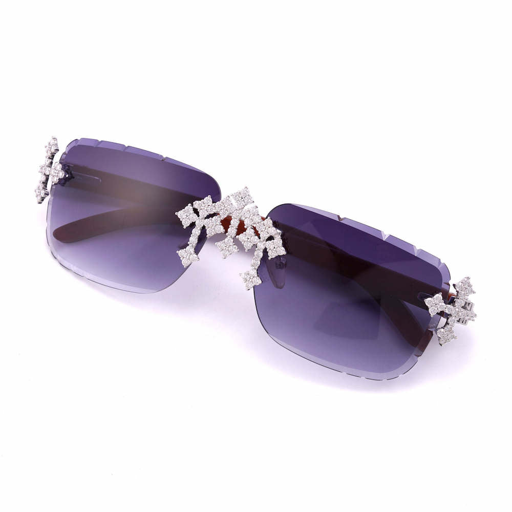 Moissanite Fleuree Cross Sunglasses 14K Gold