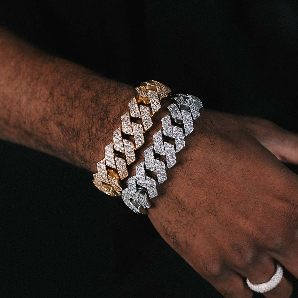 Moissanite Cuban Link Bracelet 14K Gold (ALL SIZES)