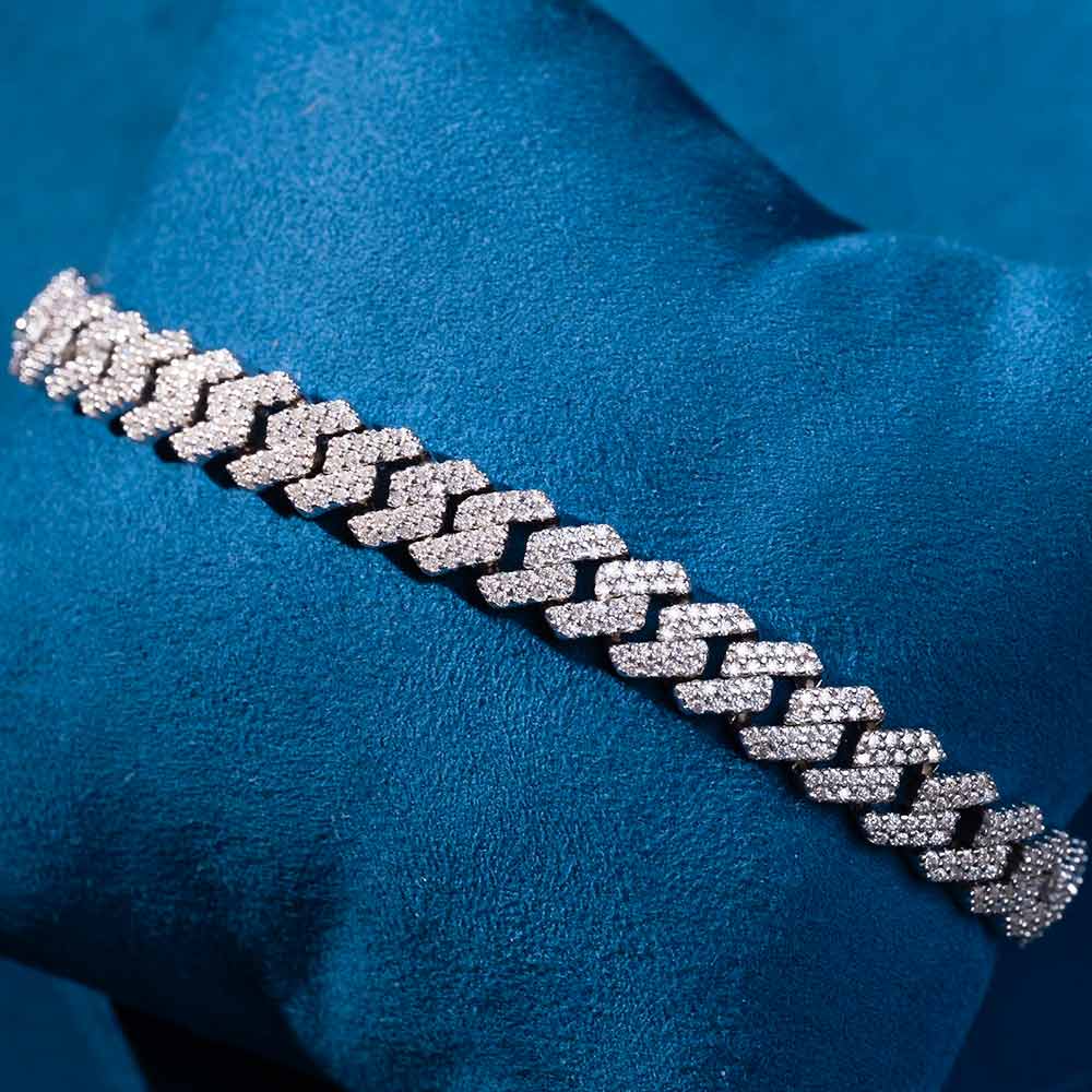 Moissanite Cuban Link Bracelet 14K Gold (ALL SIZES)