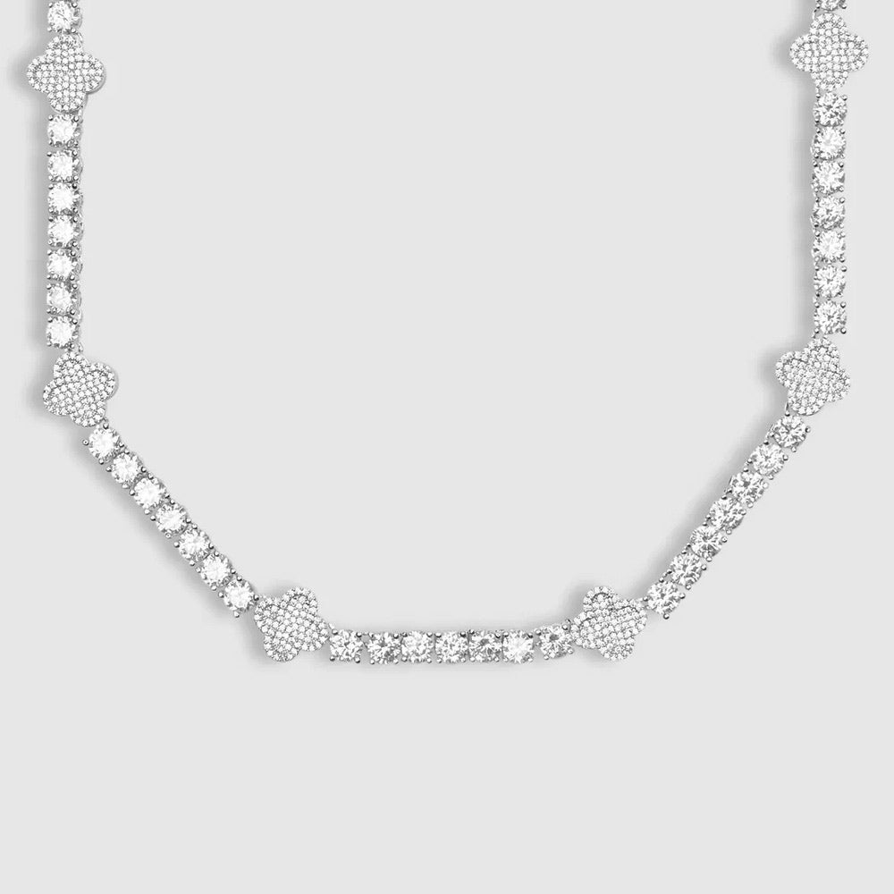 5MM Four Leaf Moissanite Tennis Chain 14K Gold