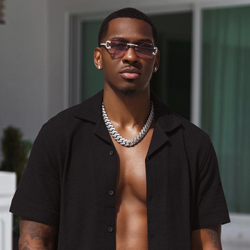 Moissanite Diamond Classic Sunglasses 14K Gold