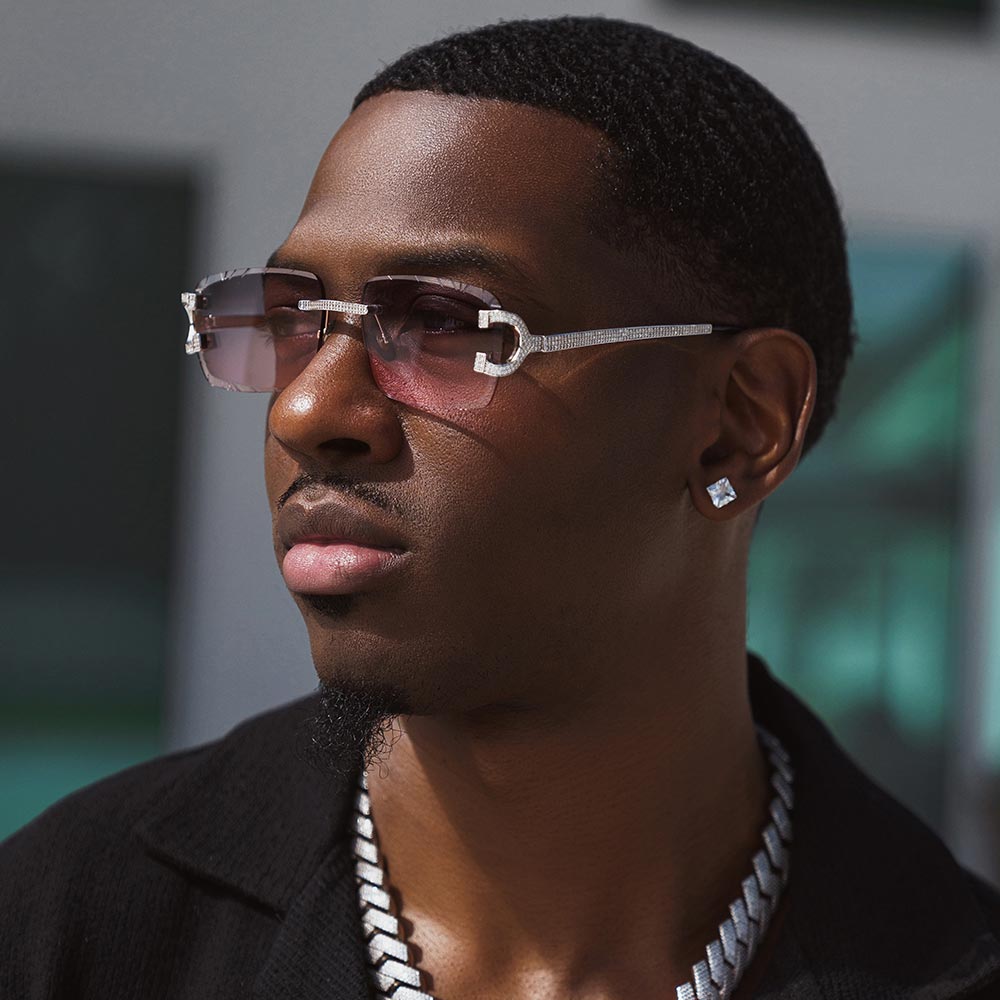 Moissanite Prong Sunglasses 14K Gold