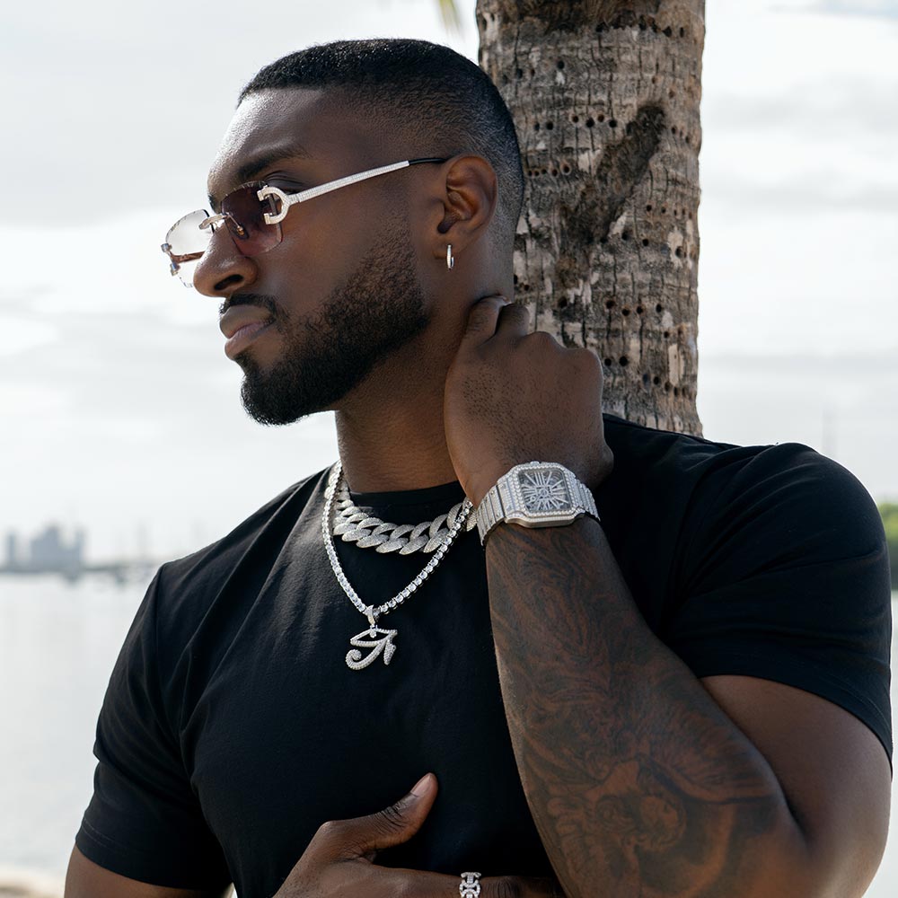 Moissanite Skeleton Watch | 42MM | 14K White Gold | 14.1CT Bust Down