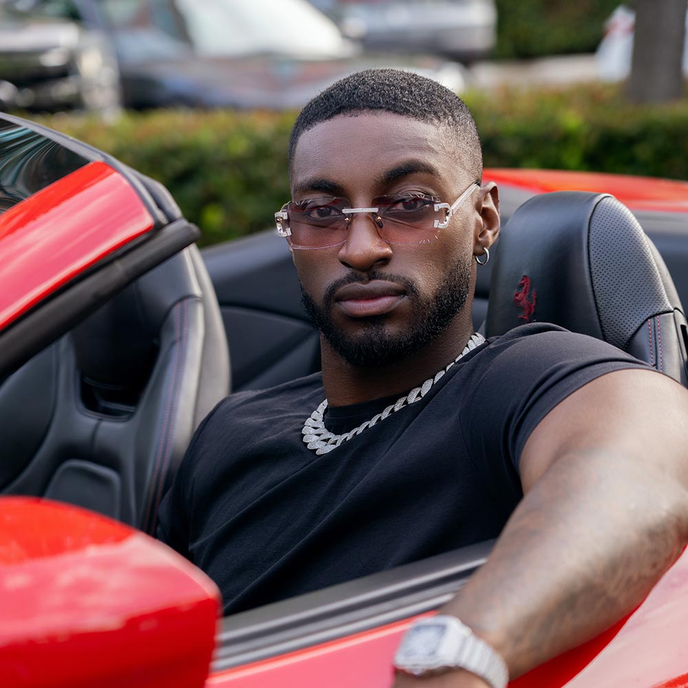 Moissanite Diamond Classic Sunglasses 14K Gold