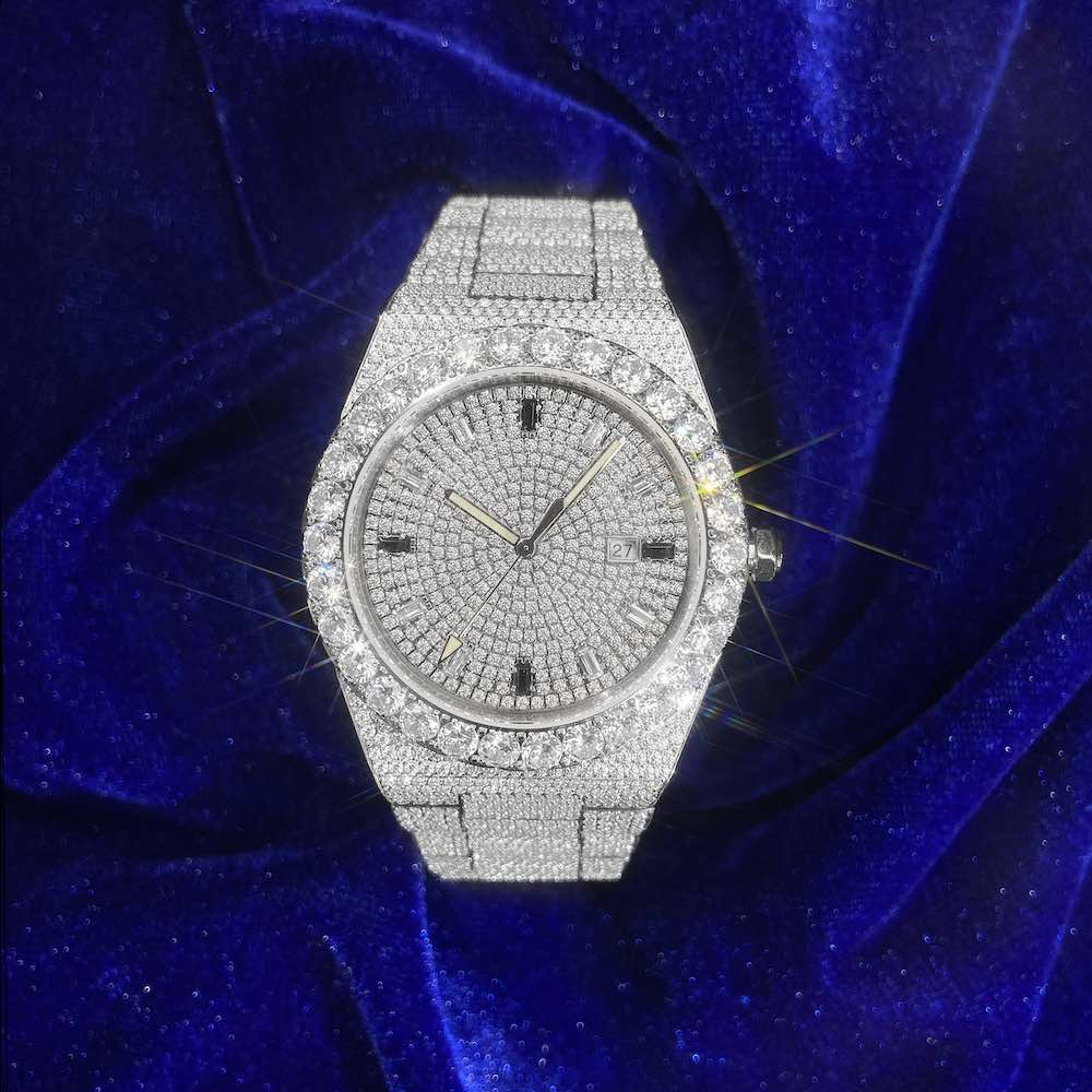 Men's Iced Out Watch | 44MM | 14K White Gold