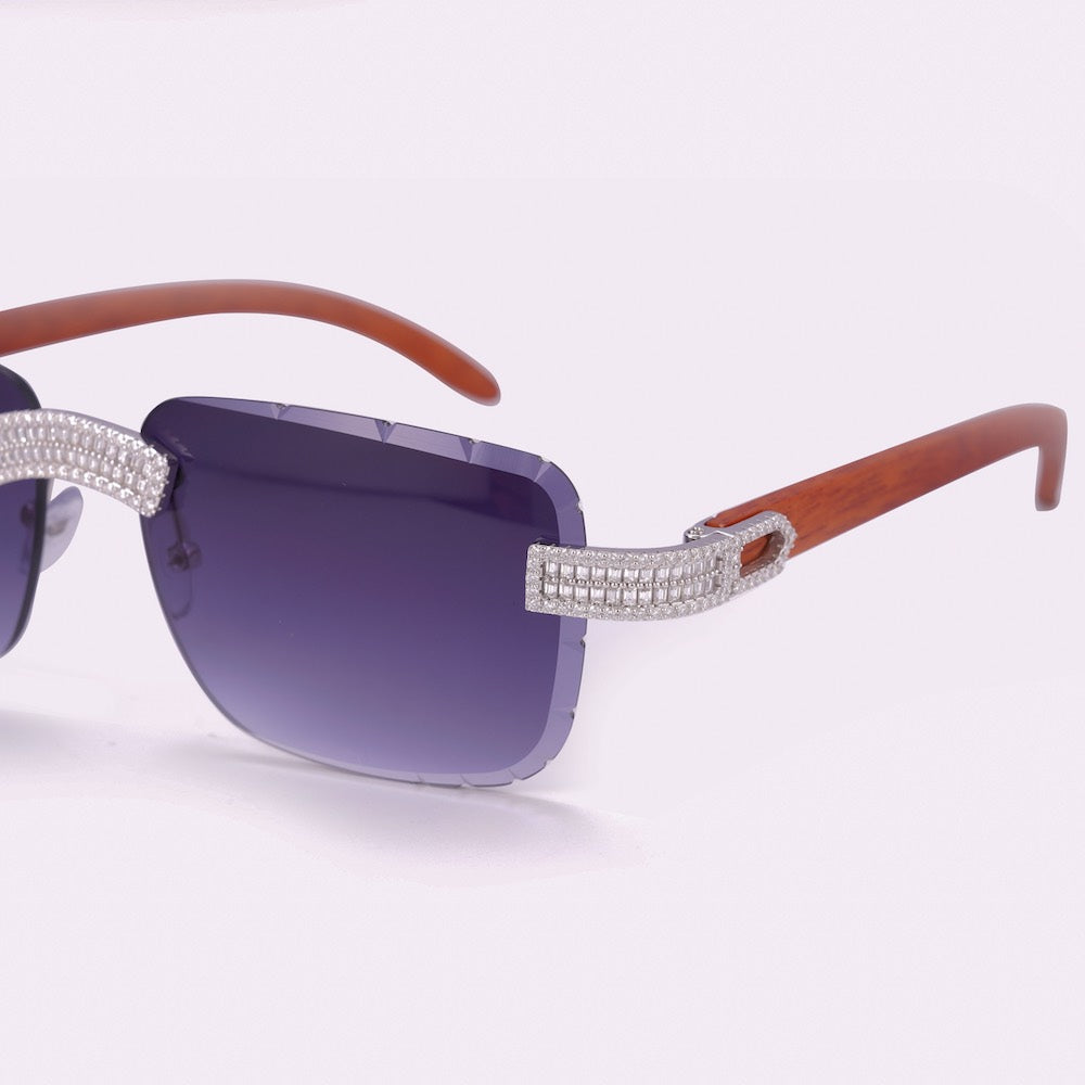 Moissanite Baguette Sunglasses 14K Gold