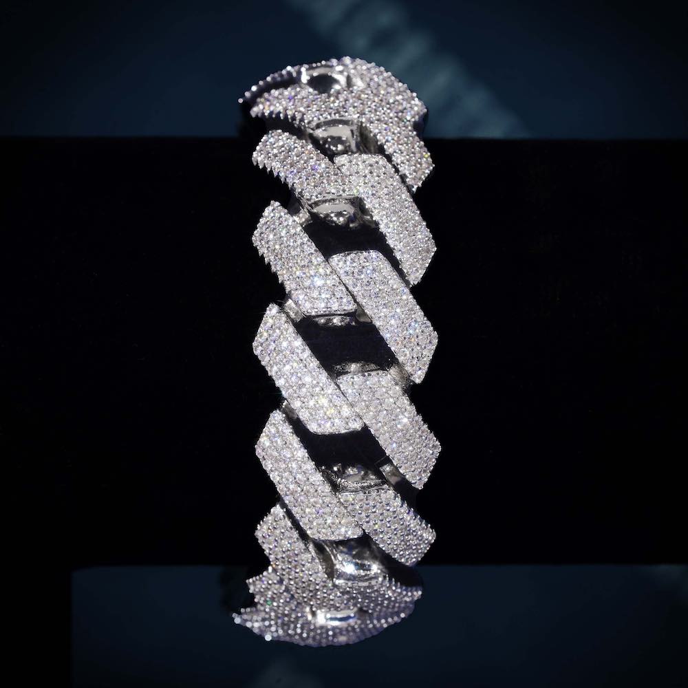 Moissanite Cuban Link Bracelet 14K Gold (ALL SIZES)