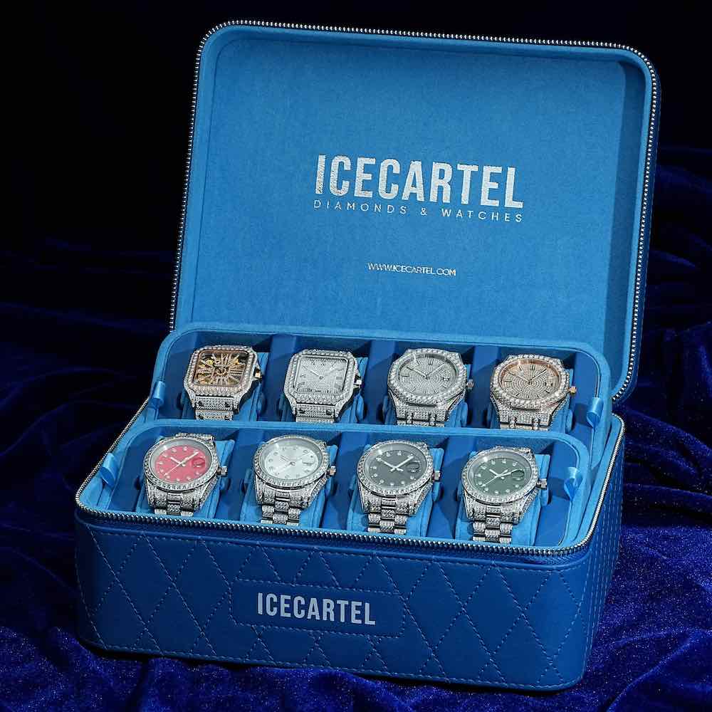 Bust Down Moissanite Watch | 44MM | 14K White Gold