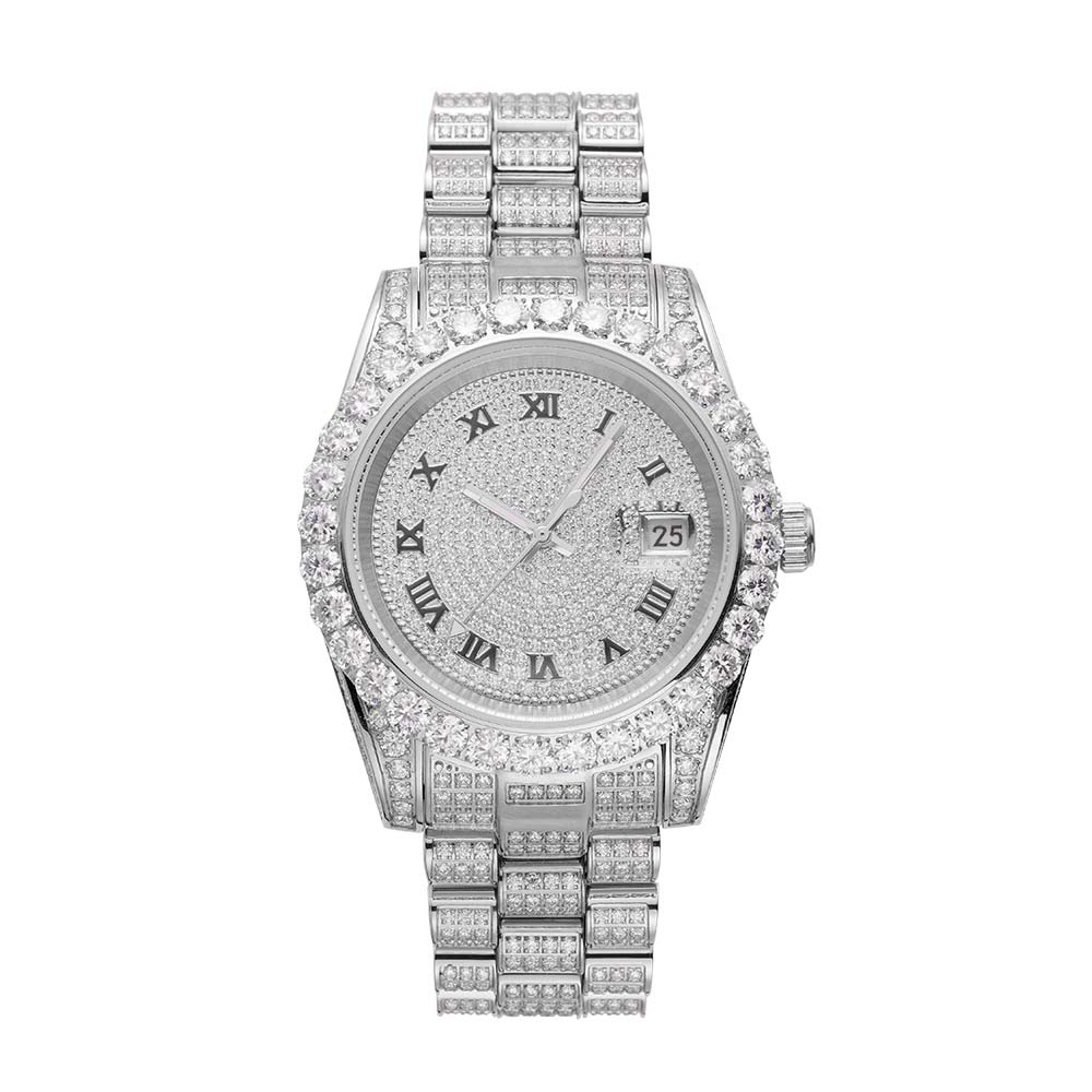 moissanite presidential watch white gold 